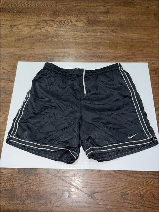 Nike Satin Dazzle Volley Shorts Grey Tag Mens LG Vintage Y2K 90s Lined - Picture 2 of 6